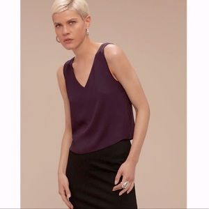 Aritzia Babaton Murphy Blouse Tank Dark Purple